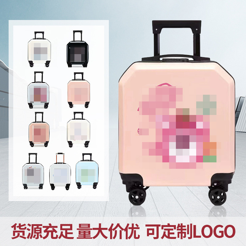 2025 새로운 어린이 수하물 인쇄 로고 학생 18 인치 탑승 상자 비밀번호 잠금 수하물 케이스