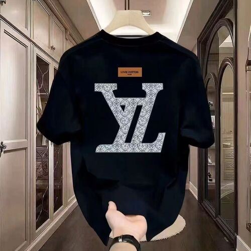 Summer heavyweight half-sleeve base shirt, Korean-style loose-fit top—men's trendy streetwear with cool, stylish printed short-sleeve T-shirt