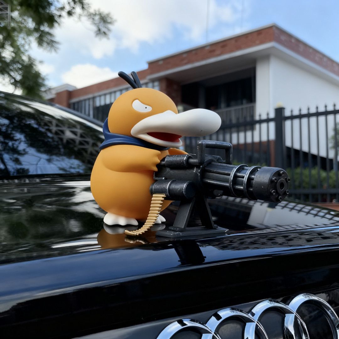 Car-Mounted Gatling Duck Ornament Dashboard Creative Exterior Funny Roof Tail Ornament Doll