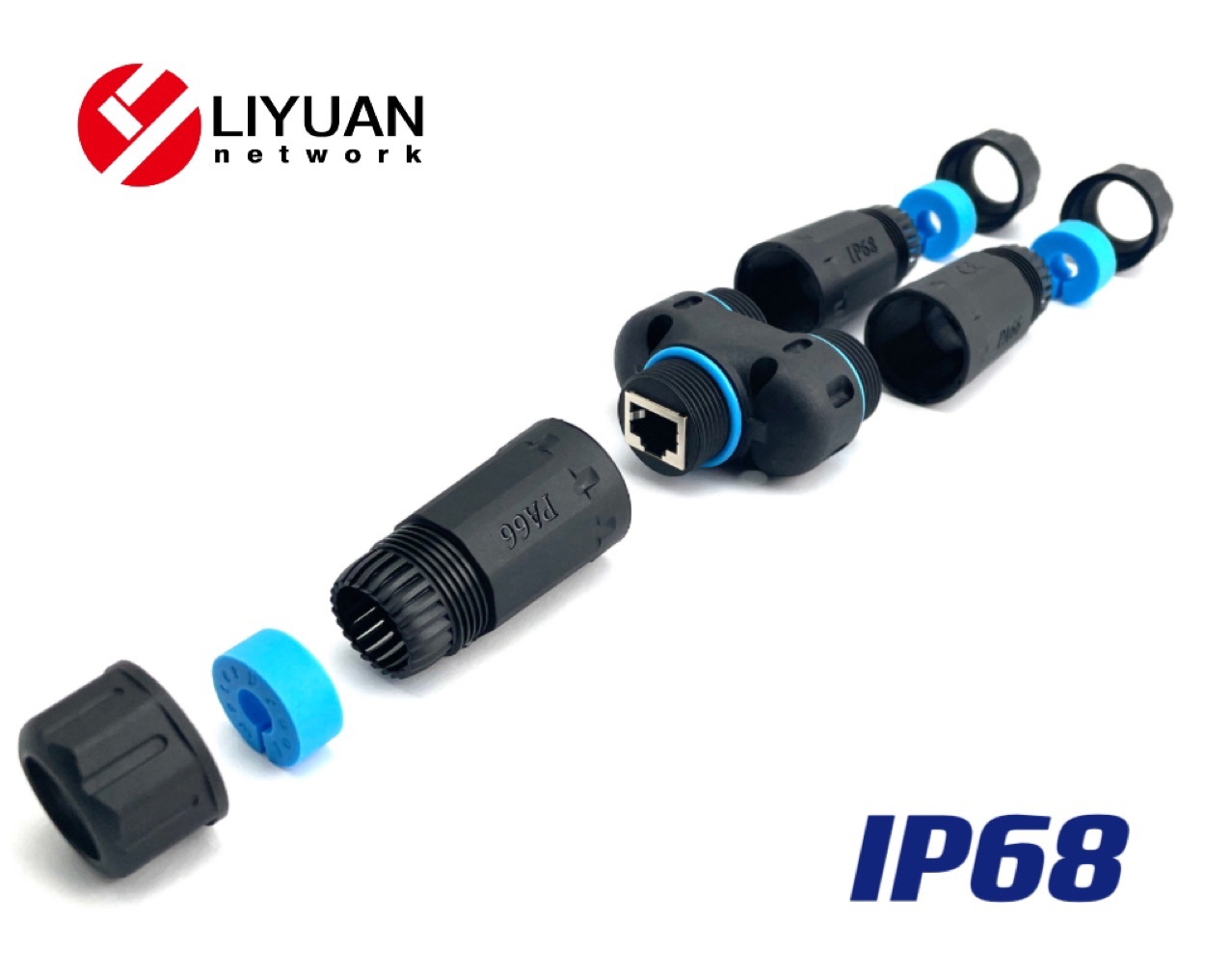 防水防尘RJ45网线连接器对接头网络三通头防水网线延长分路器