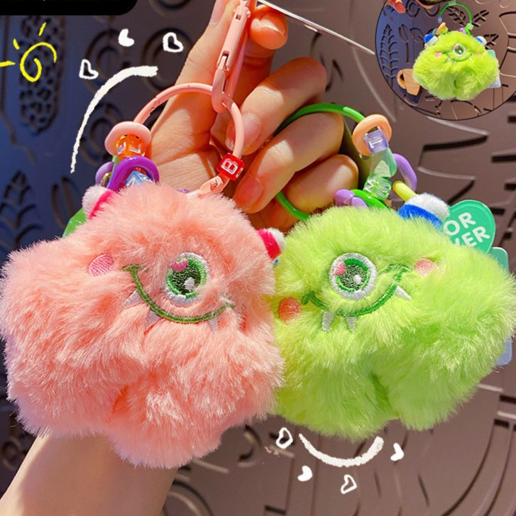 [Venta caliente] genuino de peluche monstruo coche llavero par colgante de teléfono móvil colgante bolsa colgante