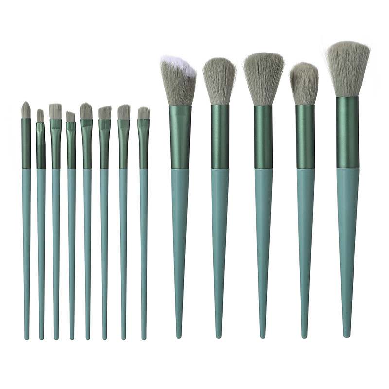 Principiante 13 pinceles de maquillaje traje conjunto completo super suave cepillo ojos estudiante barato almacenamiento portátil