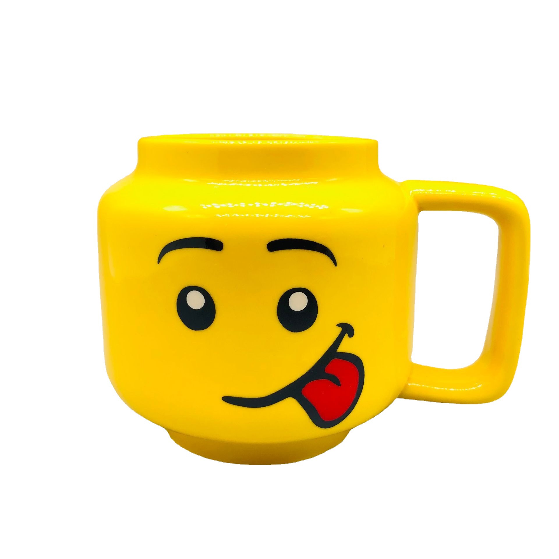 Expresión facial linda taza de cerámica pequeña cabeza de muñeca taza de cerámica linda cara sonriente taza de bebida taza de regalo para niños