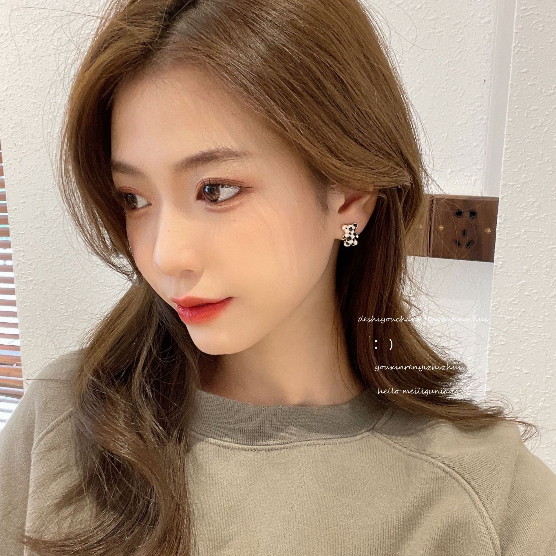 1 Pair Fashion Bear Alloy Enamel Womenu0027S Ear Studs