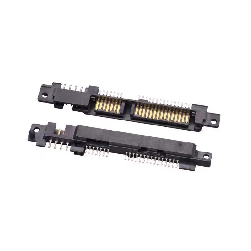 SATA4+7+15板上公座贴片SATA传输接口SATA插座机械硬盘接口螺丝孔