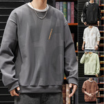 重磅大码圆领卫衣男装秋冬美式复古男生插肩袖长袖上衣男款打底衫