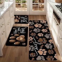 跨境亚马逊厨房长条两件套吸油耐脏垫刀叉汤匙餐具图案地垫代发