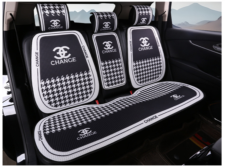 New Car Seat Cushion, Universal for All Seasons, Linen Seat Cushion, Half-Wrapped Waist-Cushion, Summer Cooling Pad, Non-Slip Breathable Seat Cushion Cover