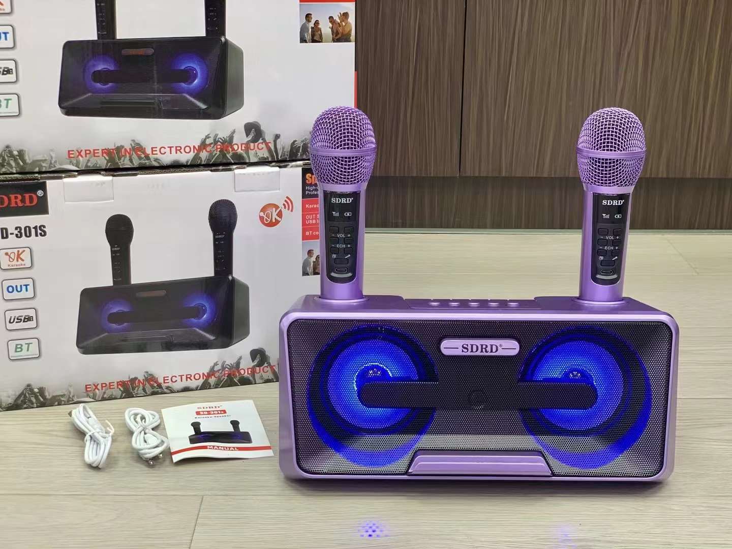 Cross-border SD301S Bluetooth Speaker Home Use, Portable Wireless Microphone, Integrated Audio System For Mobile Karaoke_voghion.com