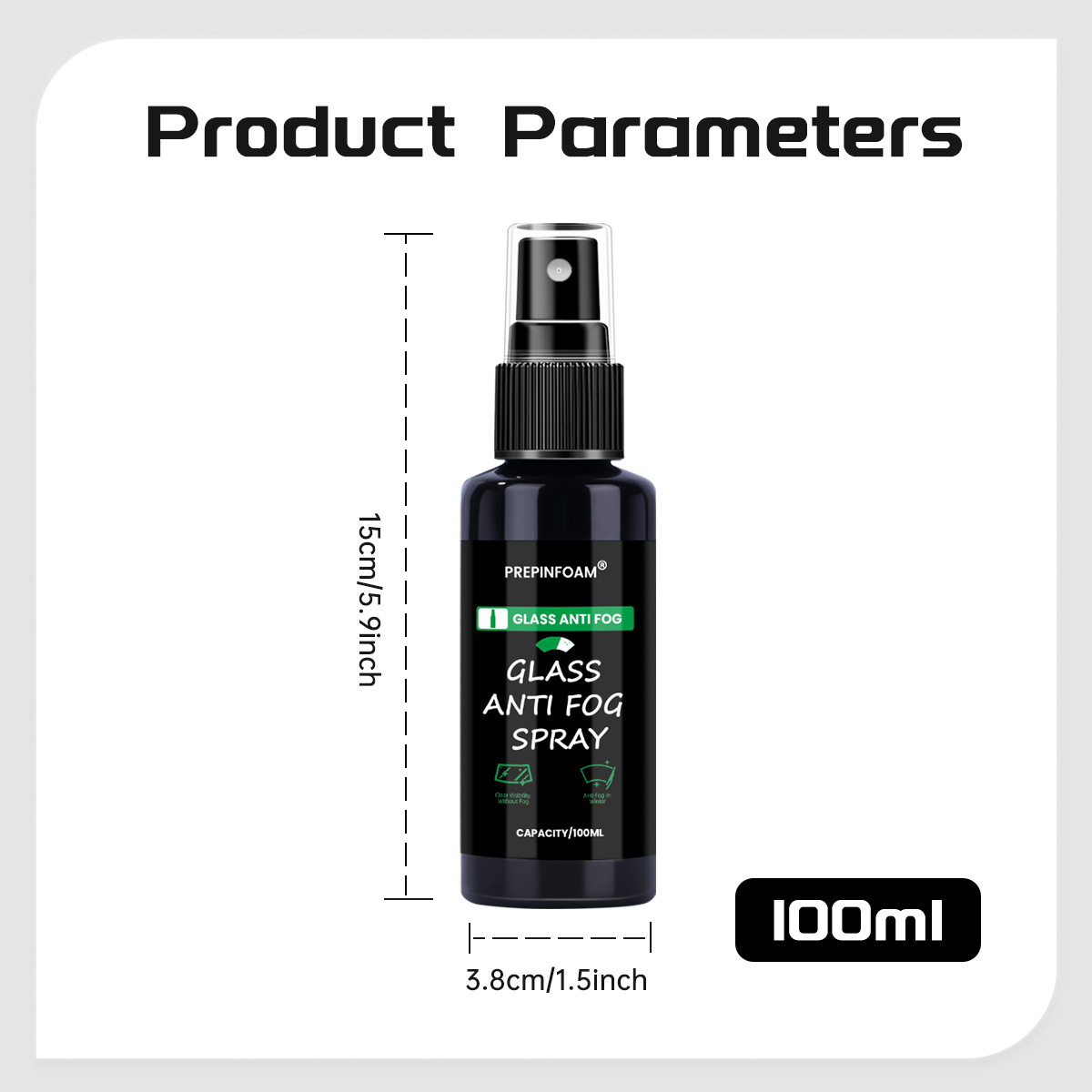 Prepinfoam-P23 Car Glass Anti-Fog Agent Is Exclusively Available for Cross-Border Use, and Is Used for Anti-Fog Spray on Car Windows, Rearview Mirrors, and Front Windshields