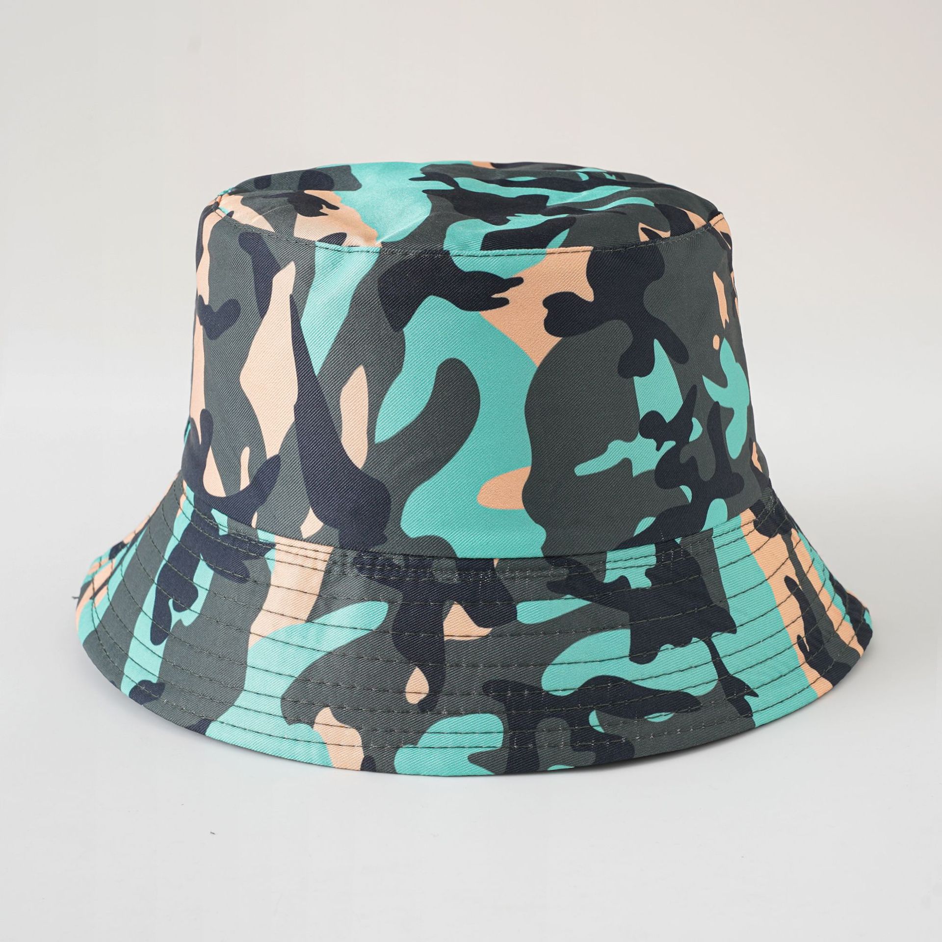 Sombrero de pescador de doble cara nuevo sombrero de Sol de verano moda casual de mujer moda plegable camuflaje cuenca sombrero