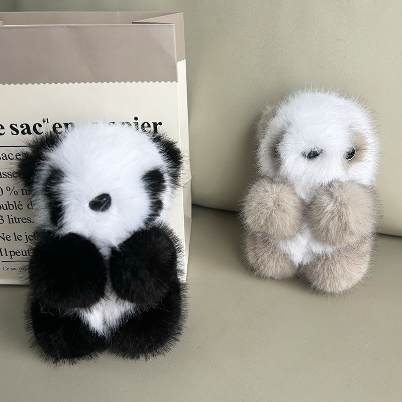 Imitación de pelo de visón panda colgante regalo de cumpleaños agarra muñeca de peluche lindo panda bolsa colgante