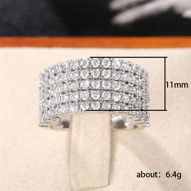 6g Weight Zircon Inlay Material Geometric Rings Copper Zircon Women'S Luxurious Rings