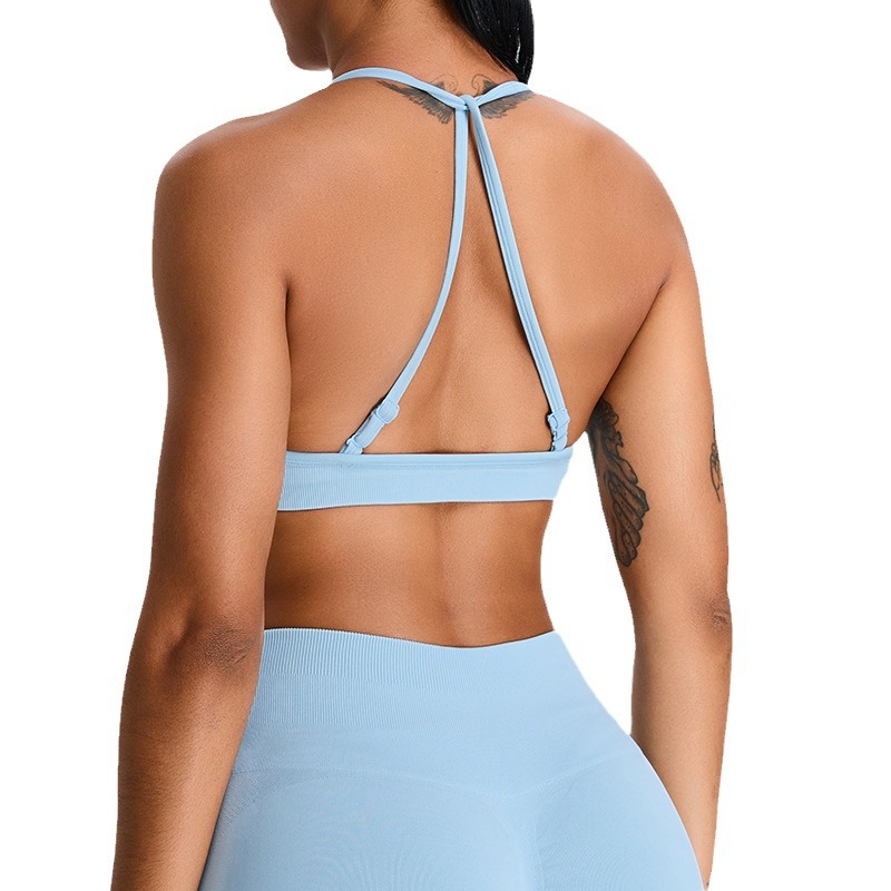 Cross-border nueva ropa interior deportiva sin costuras, bra de yoga para mujeres, ropa de ejercicio para correr, ropa de yoga, chaqueta de cabina