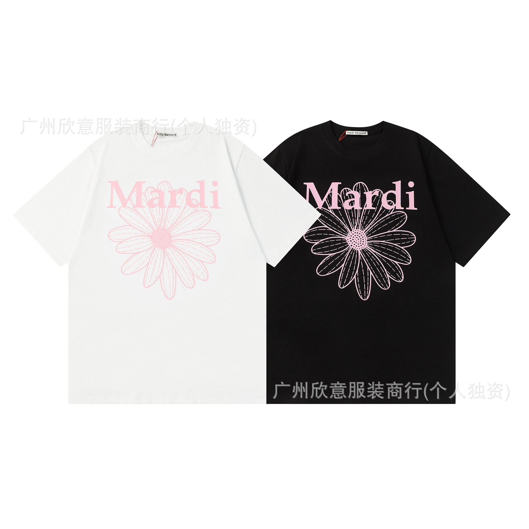 高版本Mard 韩国潮牌短袖小雏菊夏季金高银同款圆领宽松男女
