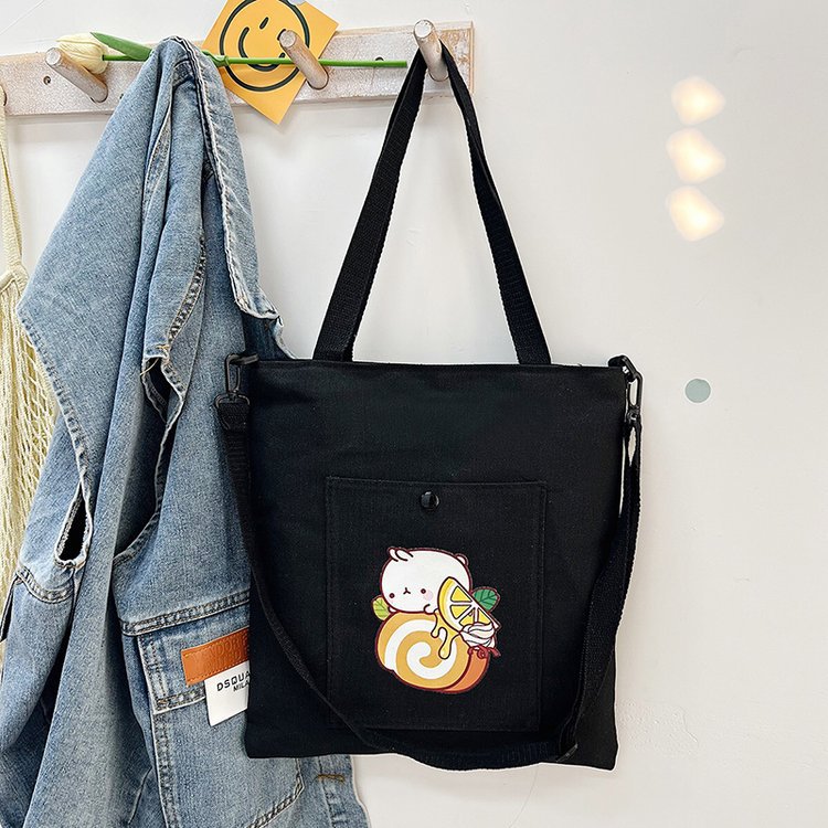 The new Korean-style cute Japanese-style single-shoulder bag is selling well. It's a simple and versatile canvas bag for college students' crossbody tutoring undefined