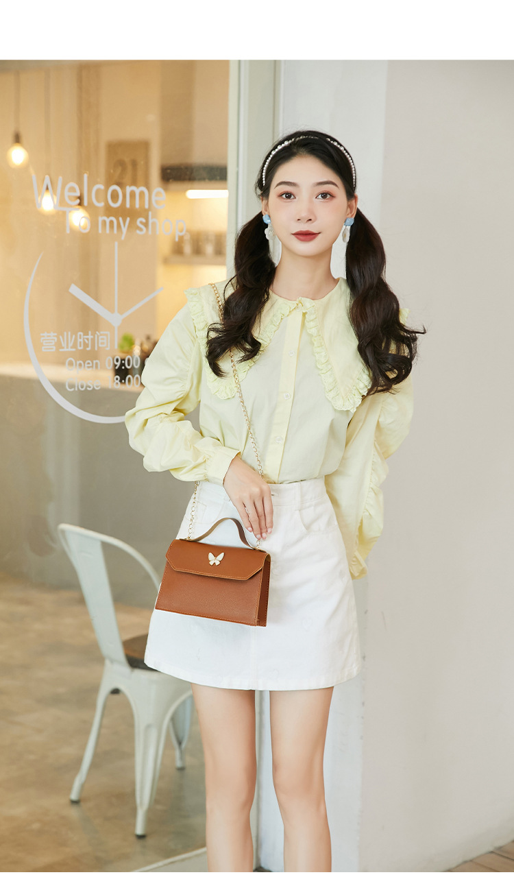 Women's Small Pu Leather Butterfly Fashion Square Flip Cover Crossbody Zip-up bag display picture 4