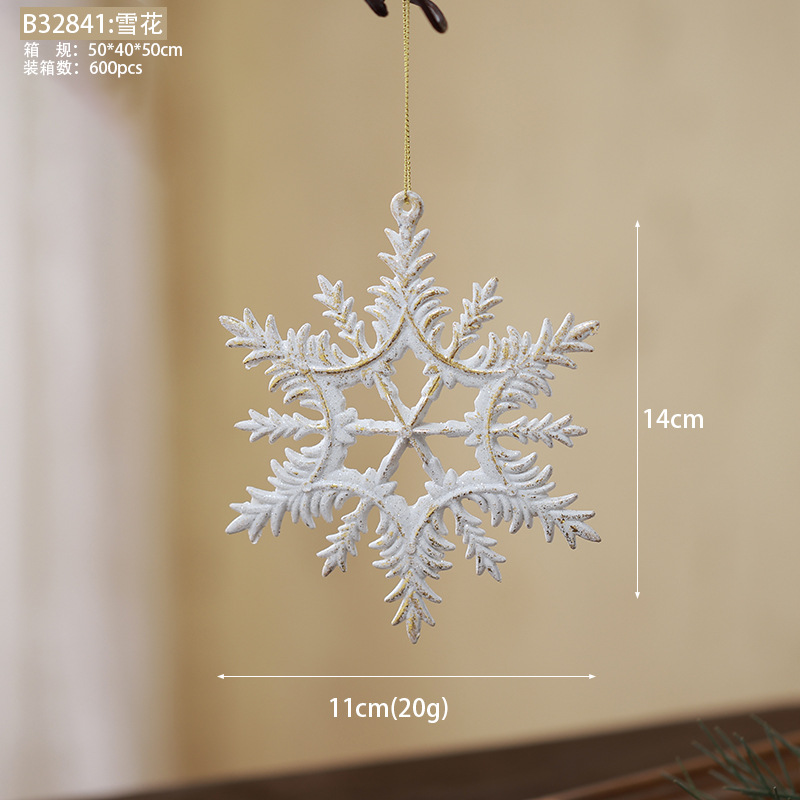 Buscando árboles de Navidad transfronterizos colgantes de flocos de nieve de Navidad casa de oro blanco arco ángel decoración de ventanas