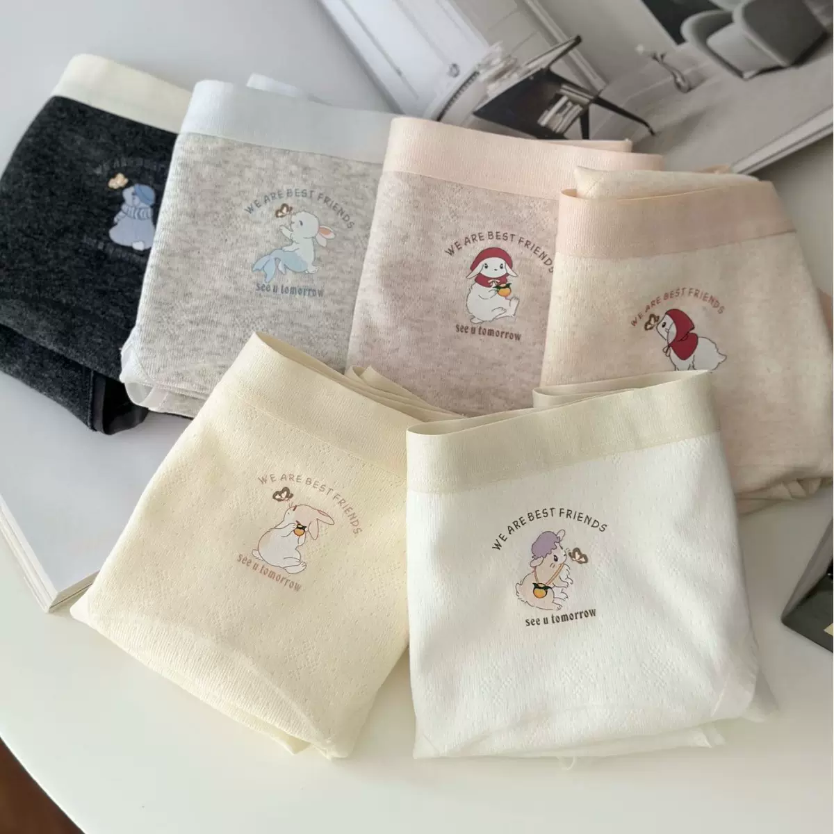 8799糯叽叽彩纱纯棉可爱亲肤少女中腰纯棉内裤包臀亲肤三角裤