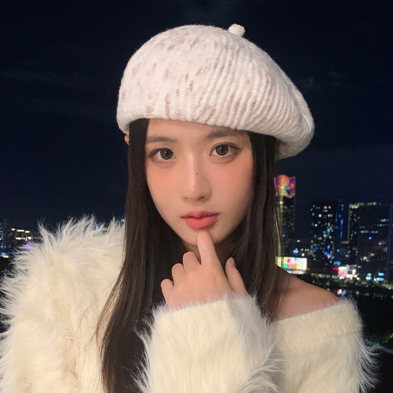韩系加厚针织包头帽秋冬帽子女款保暖防寒大头围显脸小百搭贝雷帽|undefined