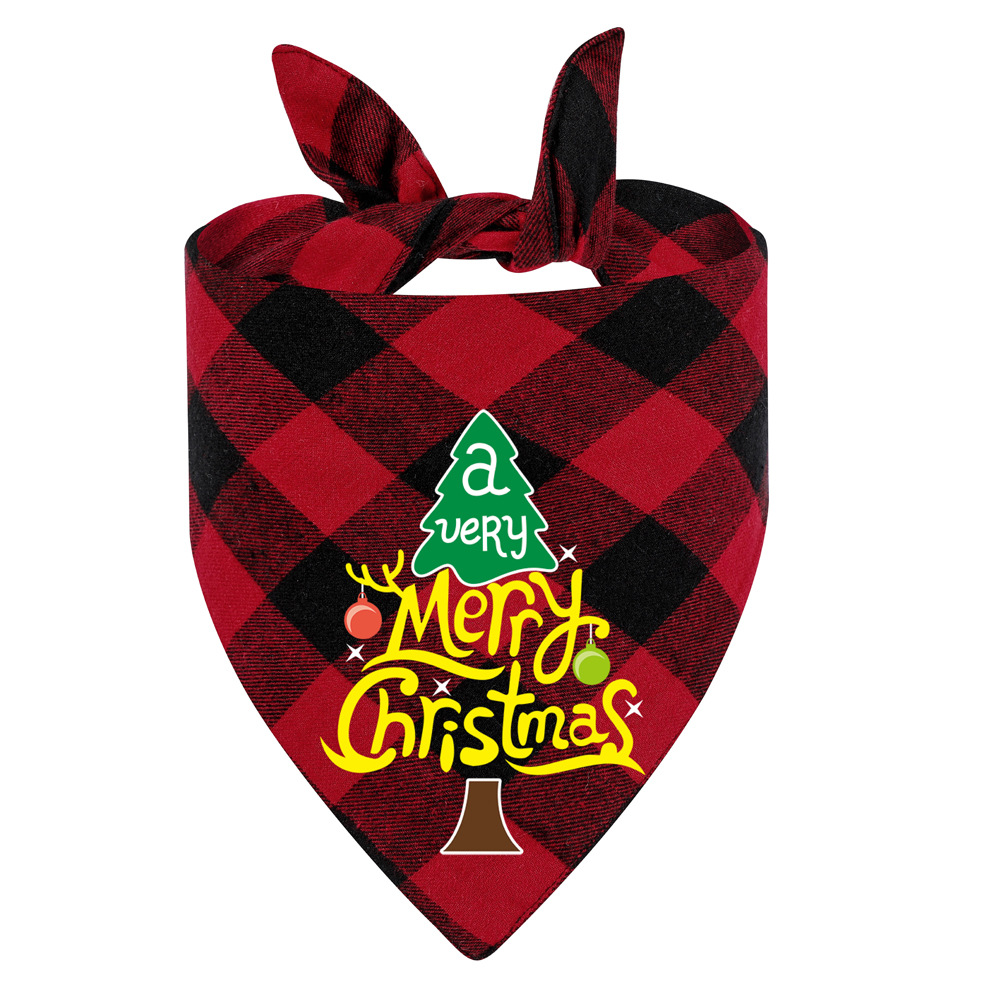 Tanpopo de algodón transfronterizo perro saliva Toalla de Navidad triángulo toalla mascota bufanda mascota ropa