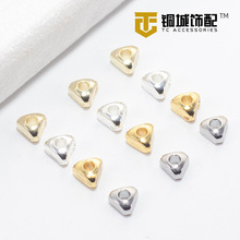 铜镀真金三角碎银子珍珠项链散珠配件14K手工diy隔片手链配件材料