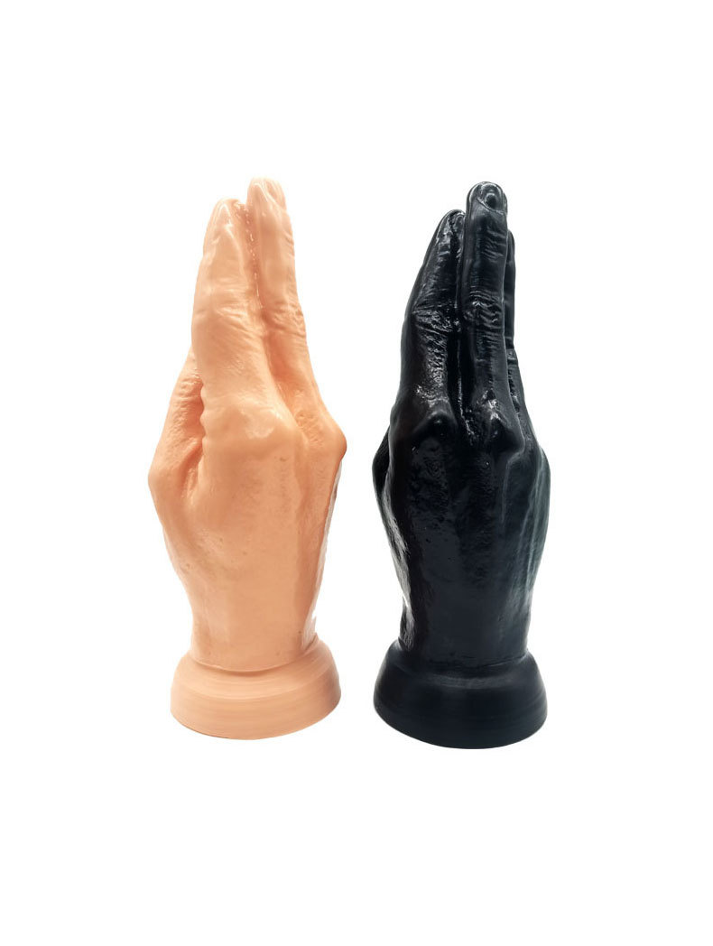 Palm Anal Plug Dildo, Black PVC Long Shaft, Unisex Adult Toy — detail image 2