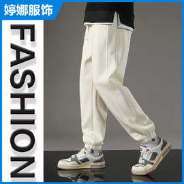 秋冬款长款卫裤男女情侣款长裤加绒束脚休闲裤宽松百搭宽松舒适