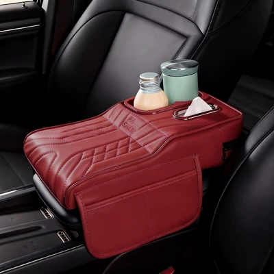 Box with Tissue Holder, Cup Holder, Armrest box - color-cup-volcano-red