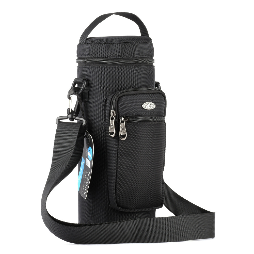 5ZV7批發牛津布便攜背帶斜跨水壺包 戶外旅行水杯袋 加厚防燙保溫