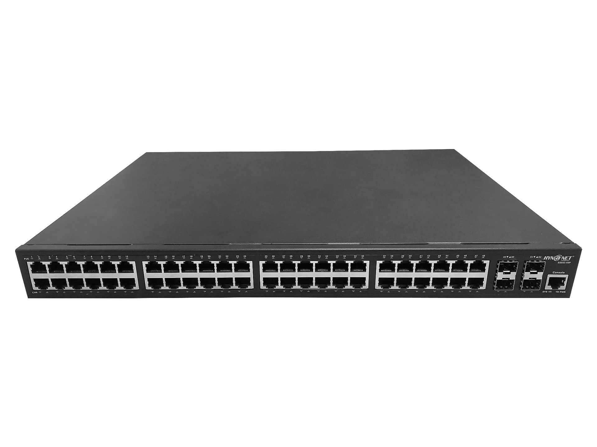 48口千兆+4万兆SFP口三层万兆网管型poe交换机  S5052R-48P