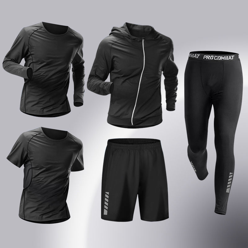 Ropa de fitness para hombres, traje de entrenamiento de baloncesto de alta elasticidad, traje deportivo de secado rápido, traje deportivo de corrida de la mañana, traje deportivo de bicicleta