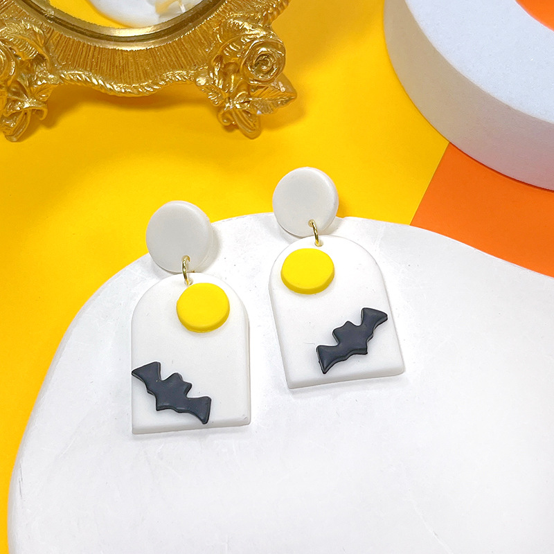 Daily, Street Occasion 1 Pair Streetwear Halloween Pattern Soft Clay Drop Earrings