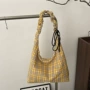 新款大容量格子百搭托特包