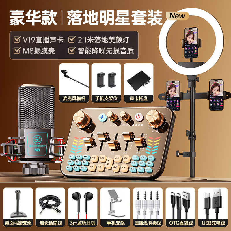 v19サウンドカードライブ放送フルセット機器、携帯電話、デスクトップパソコン、歌、配信者、録音専用、ライブ配信用|undefined