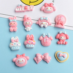 かわいい漫画のうさぎのケーキの樹脂の部品の髪飾りのクリームの接着剤のdiy材料の卸売りのうさぎのケーキの樹脂の部品