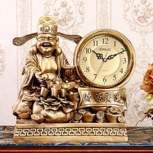 财神钟表摆件座钟家用台式创意客厅时钟时尚老式台钟中式仿古小大