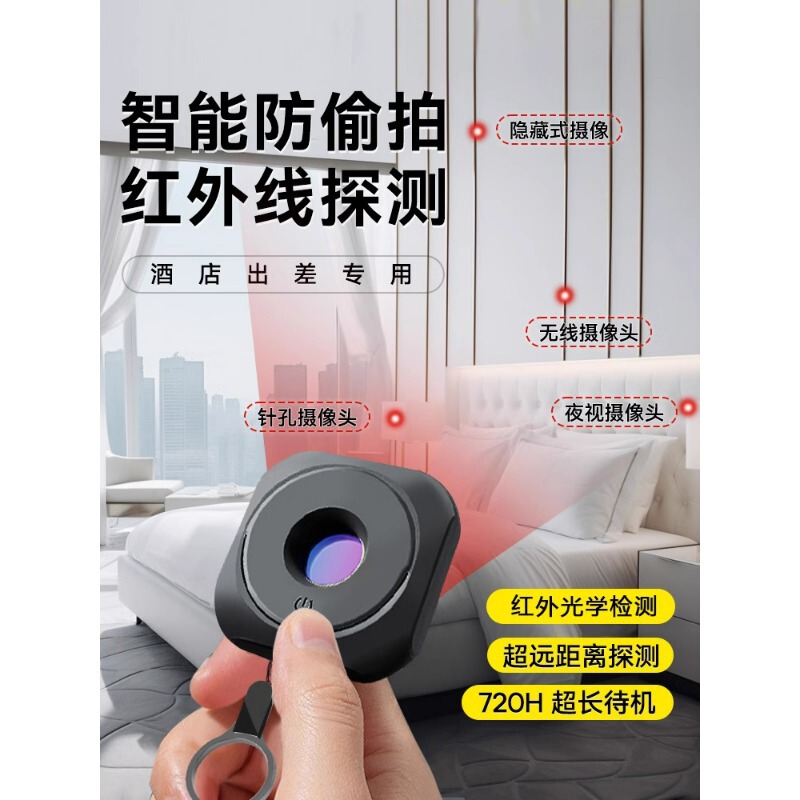 Camera intelligent detector anti-candid camera detector anti-surveillance infrared photography hotel anti-peeping artifact
