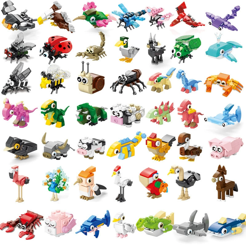 Constructor (Lego) Cartoon Animal Mini Blocks — Panda & Characters, Multiple Piece Counts