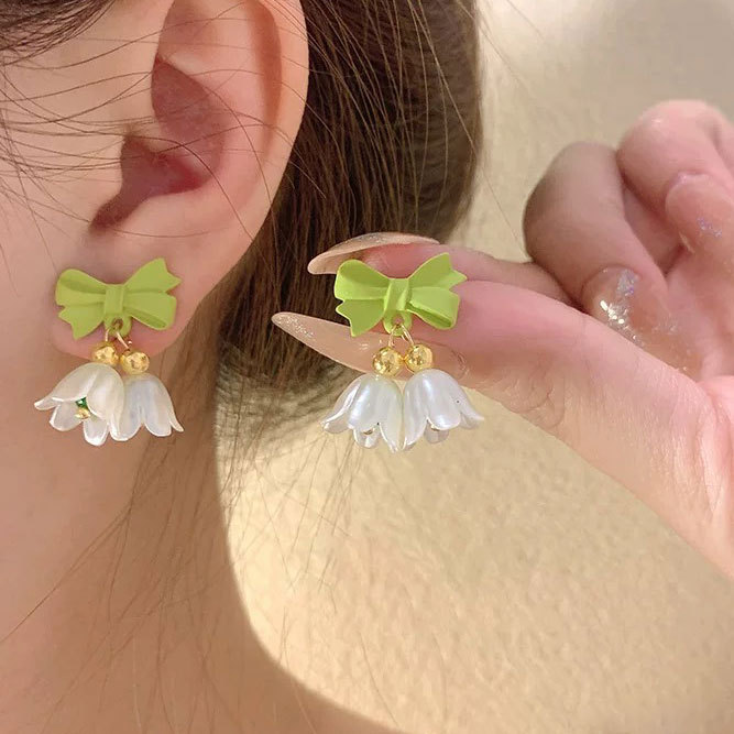 41#蝴蝶结铃兰花蚊香盘耳夹