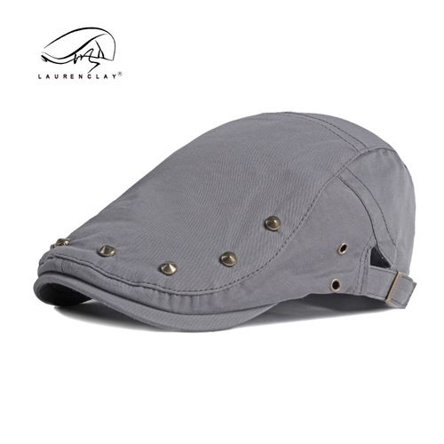 Spring and summer men's rivet peaked cap performance hip-hop beret women's thin reverse wear casual forward hat youth trend