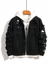 D 26578 Men's Retro Embroidered Denim Jacket �͹Ŵ̽�ţ�ЊA