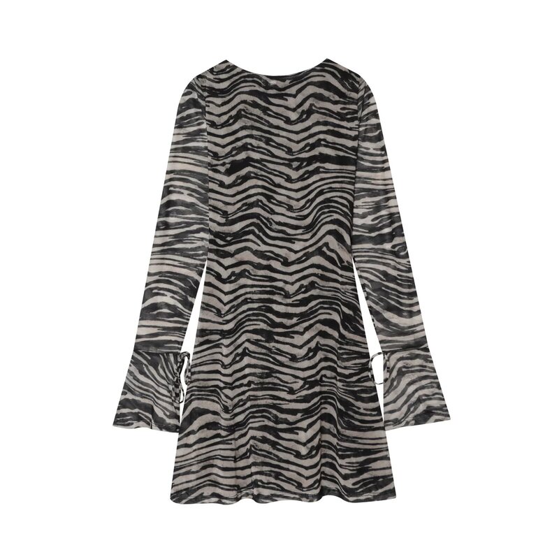 ZA cross-border European and American foreign trade women's clothing, popular design on AliExpress, versatile animal print dress ZA cross-border European and American foreign trade women's clothing, popular design on AliExpress, versatile animal print dress
