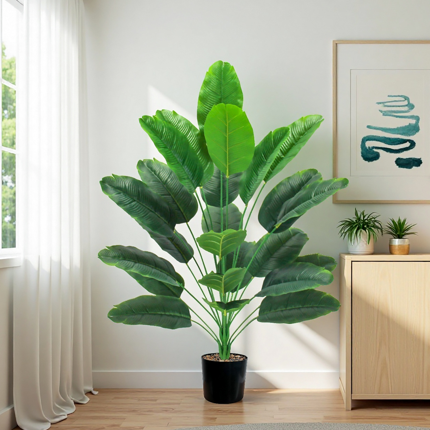 仿真绿植旅人蕉客厅落地室内盆栽装饰户外花园造景塑料芭蕉叶假树