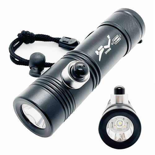 Cross-border new white and yellow dual light source XHP50 strong light diving flashlight LED outdoor diving lighting T6 flashlight
