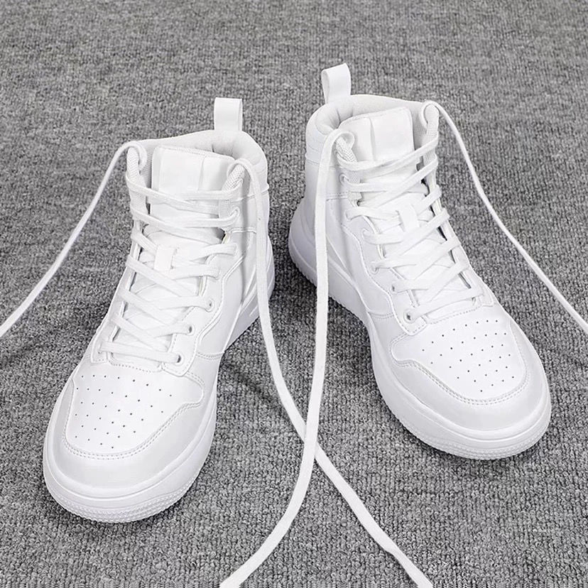 夏季高帮男鞋新款韩版百搭板鞋男学生潮流鞋子秋季男生休闲小白鞋