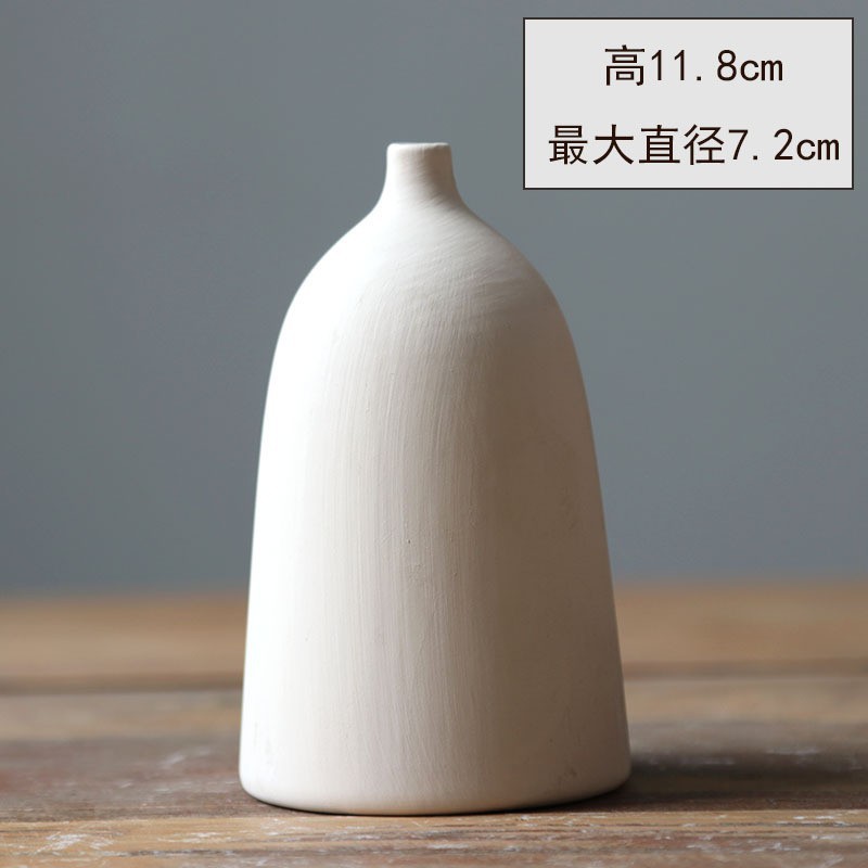 Vasos de cerámica simple, flores secas al aire nórdicas, flores secas al aire, pinturas de color bajo esmalte cerámico, productos semiacabados de bricolaje.
