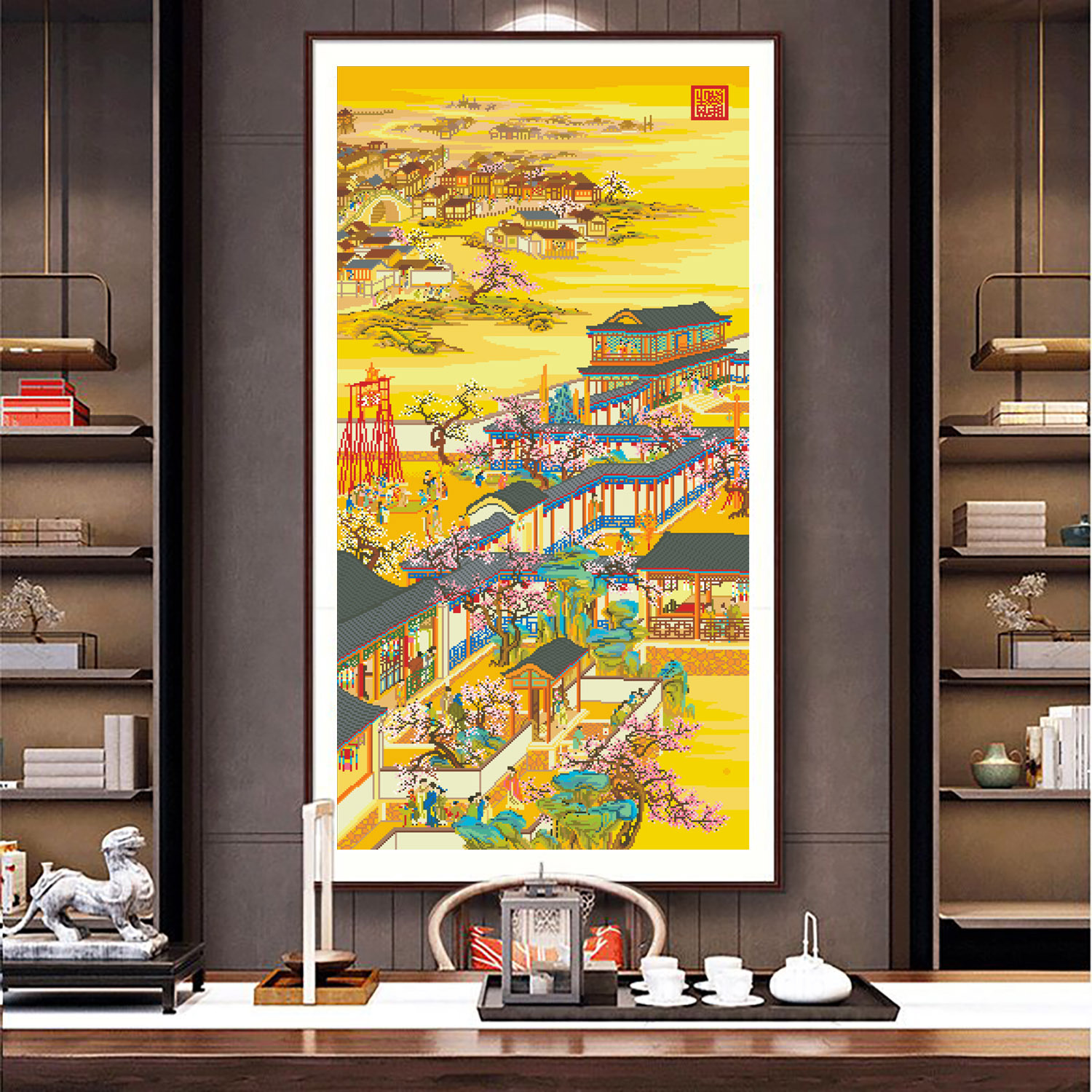 Monalisa Royal punto de cruz Yongzheng Diciembre-Lunar enero nuevo chino pintura decorativa bordado hecho a mano