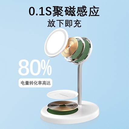 New two-in-one wireless charger strong magnetic fast charging mobile phone holder portable