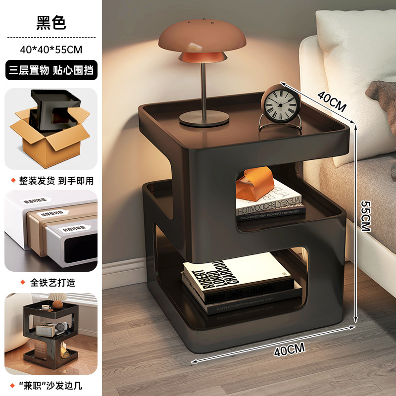 Mesa de cabezal de cama dormitorio armario de almacenamiento armario de almacenamiento estante de libros simple estante de visualización multifuncional estante de almacenamiento lateral doméstico